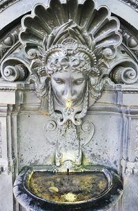Close-up of carving on wall
