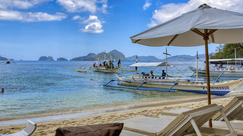 Scenic view of beach against sky