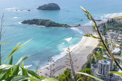 High angle view of beach