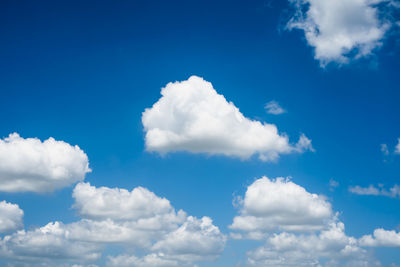 Low angle view of clouds in blue sky