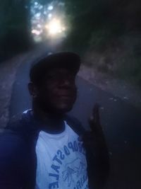 Portrait of boy standing outdoors