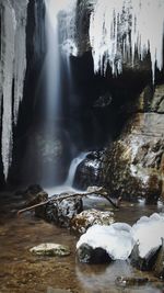 Scenic view of waterfall