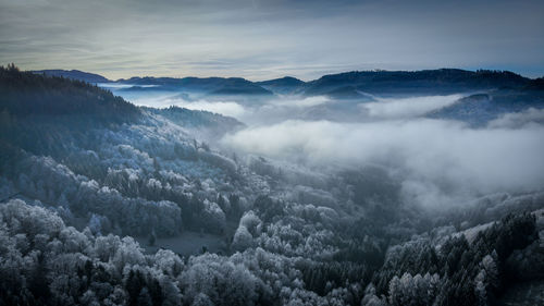 Scenic view of mountains against sky