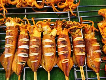 Close-up of grilled seafood