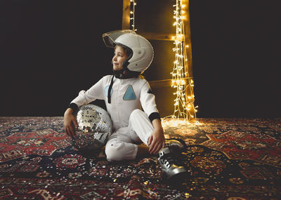 Girl with astronaut costume