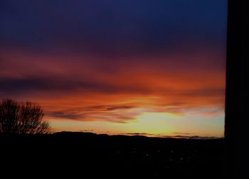 Silhouette of landscape at sunset