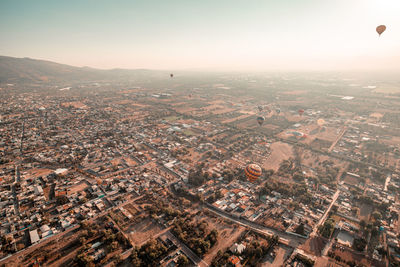 High angle view of townscape against sky