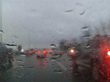 Close-up of water drops on glass