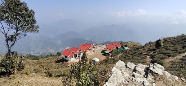 Panoramic shot of rocks against sky