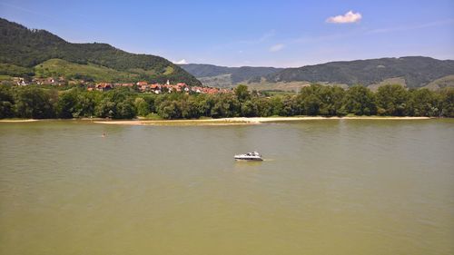 Scenic view of river against sky