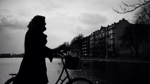 View of river against cloudy sky
