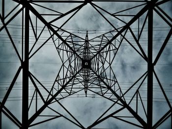 Low angle view of electricity pylon