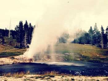 Scenic view of waterfall