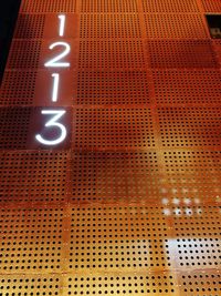 Close-up of illuminated text