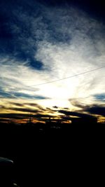 Low angle view of sky during sunset