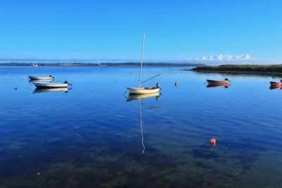 Boats in sea