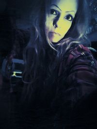 Portrait of woman smoking