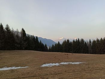 Scenic view of land against sky