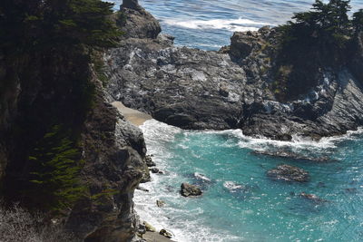 High angle view of sea