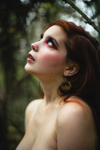 Close-up portrait of a young woman