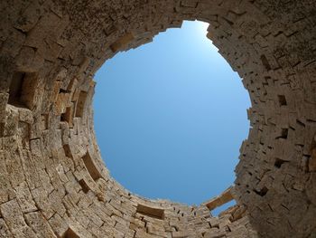 Low angle view of old ruin building