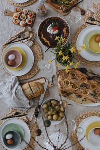 Table set for easter meal