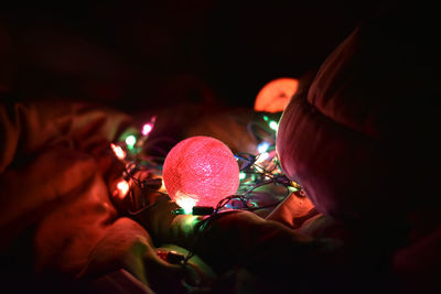 Close-up of illuminated man