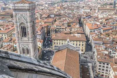 Aerial view of the historic center of florence with so many monuments