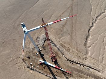 High angle view of construction site