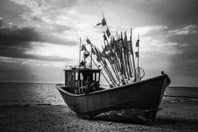 Ship in sea against sky