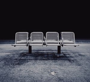 Empty benches in winter