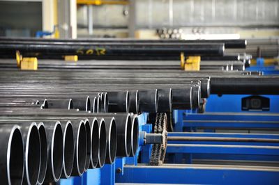 Close-up of pipes in factory