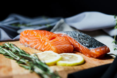 Close-up of food on table