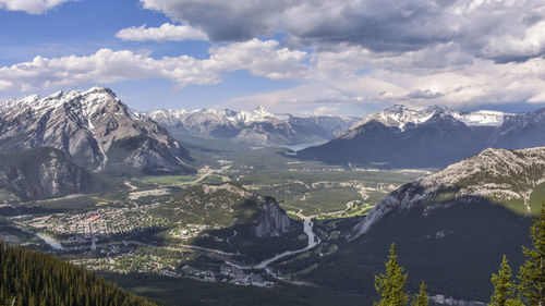 Scenic view of mountains against sky