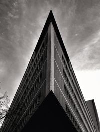 Low angle view of modern building against sky