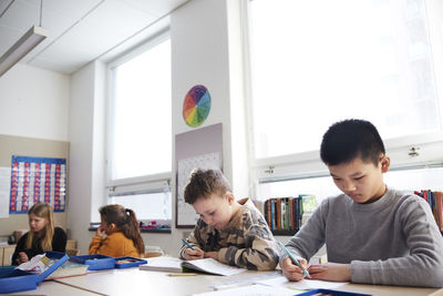 Students sitting in classroom