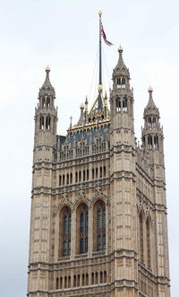 Low angle view of historic building against sky