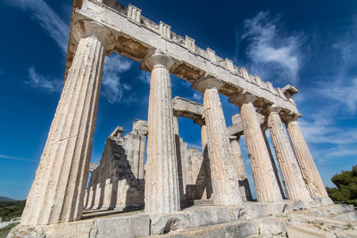 Low angle view of ancient greek temple