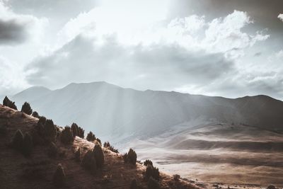 Scenic view of mountains against sky