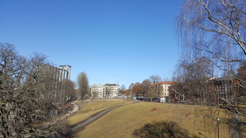 Built structure against clear blue sky