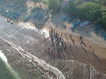 Aerial view of people at beach