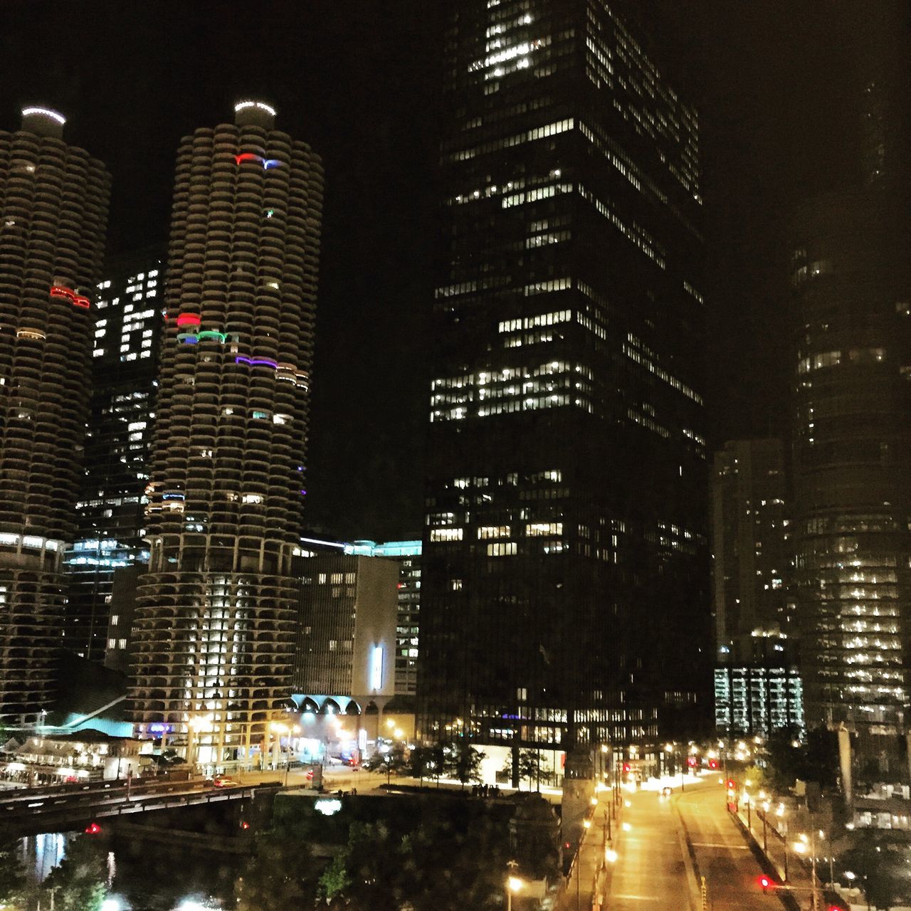 ILLUMINATED CITY AT NIGHT