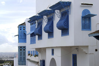 Low angle view of buildings against sky