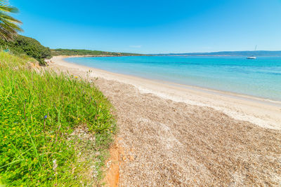 Scenic view of beach against sky