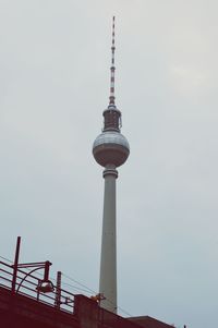 Low angle view of communications tower