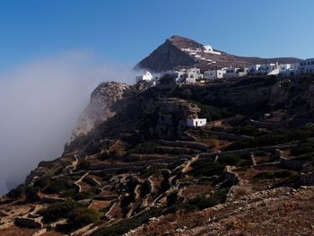 View of castle on mountain against sky