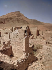 View of old ruins in desert
