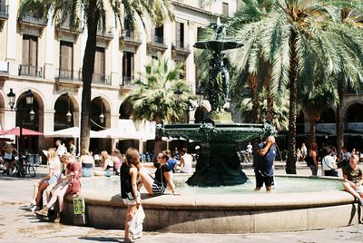Group of people in front of building
