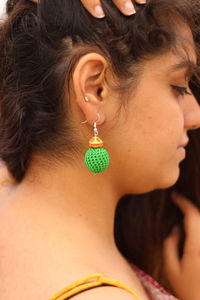 Close-up portrait of a young woman