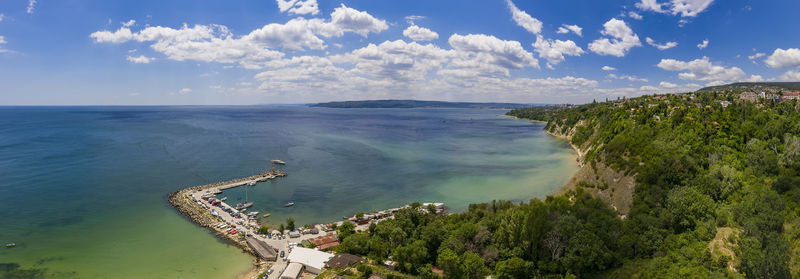 High angle view of sea against sky